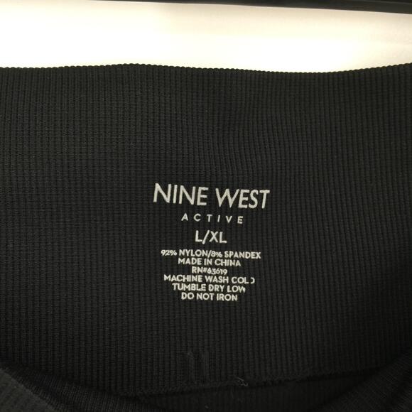 Nine West Active Stretch Crop Leggings Gym Yoga Comfort Black Size L/X-Large - Picture 5 of 5